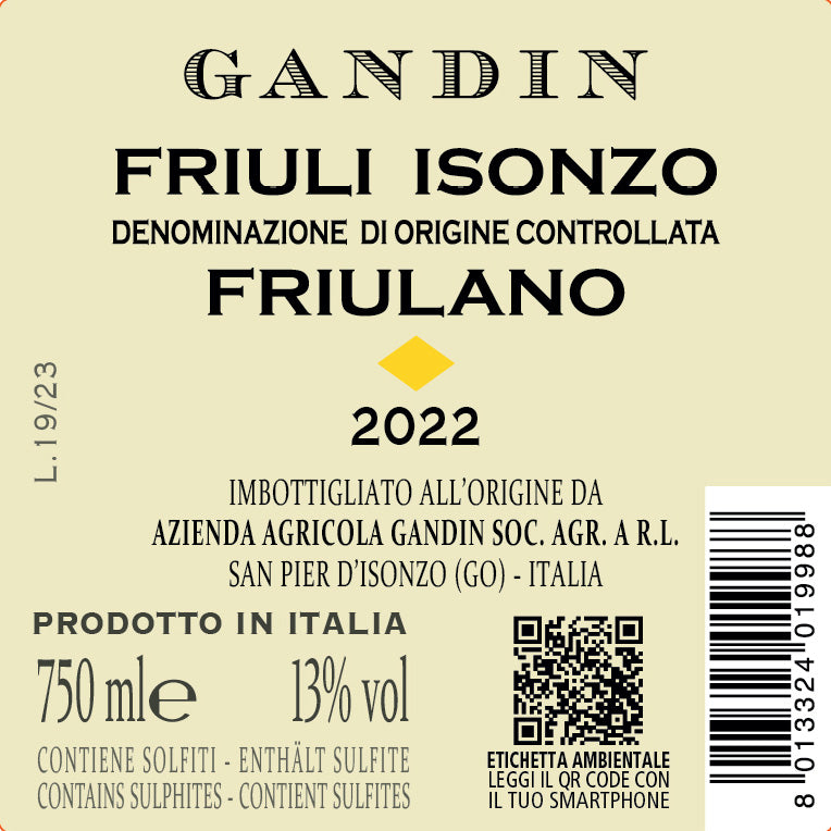 FRIULANO DOC FRIULI ISONZO 2022 + REFOSCO DOC FRULI ISONZO 2020