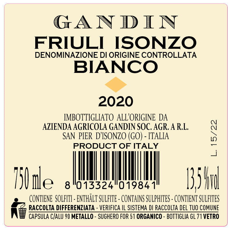 3 BT FILARE BIANCO DOC FRIULI ISONZO 2020 + 3 BT FILARE NERO DOC FRIULI ISONZO 2020