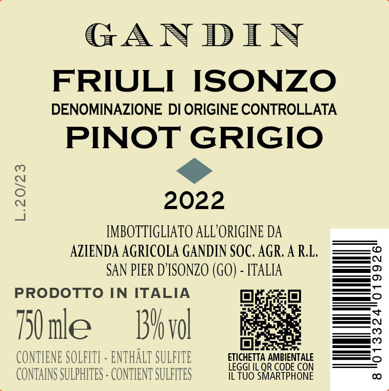 PINOT GRIGIO DOC FRIULI ISONZO 2022 - Combo 2 Bottiglie